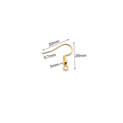 Various colors Stainless Steel Earring findings Earring hooks with srping and bead (pack of 200)