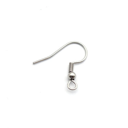 Various colors Stainless Steel Earring findings Earring hooks with srping and bead (pack of 200)
