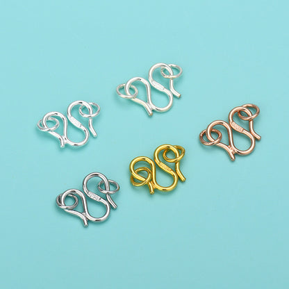 W Shape Sterling Silver Clasps ( pk of 10 )