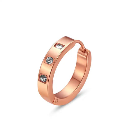 Women's stainless steel earrings with Rhinestone inlay / 25104009