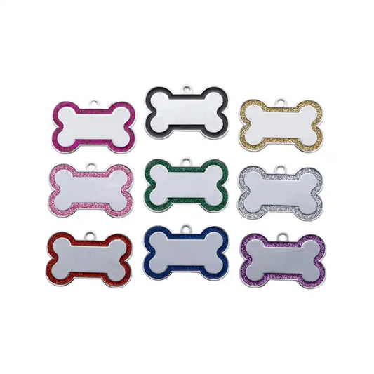 Zinc Alloy Enamel Engravable Bone Dog Tags / Lot of 10pcs / KT1001