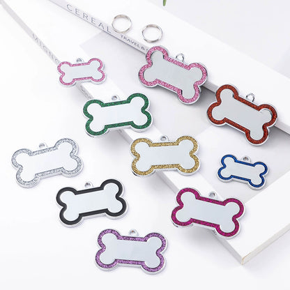 Zinc Alloy Enamel Engravable Bone Dog Tags / Lot of 10pcs / KT1001